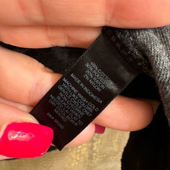 Express Black Gray Stretchy Open Collared Cardigan Sweater XS - Picture 4 of 4